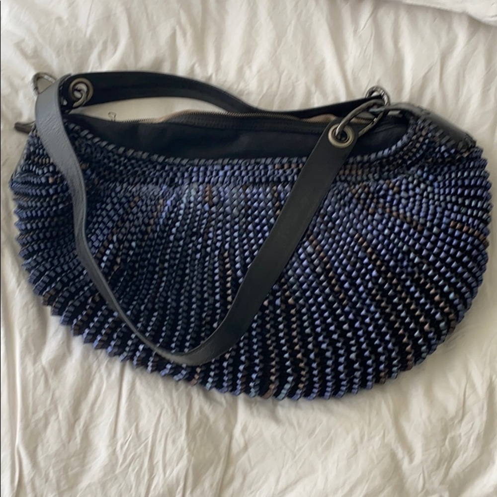 Navy leather DVF hobo bag
